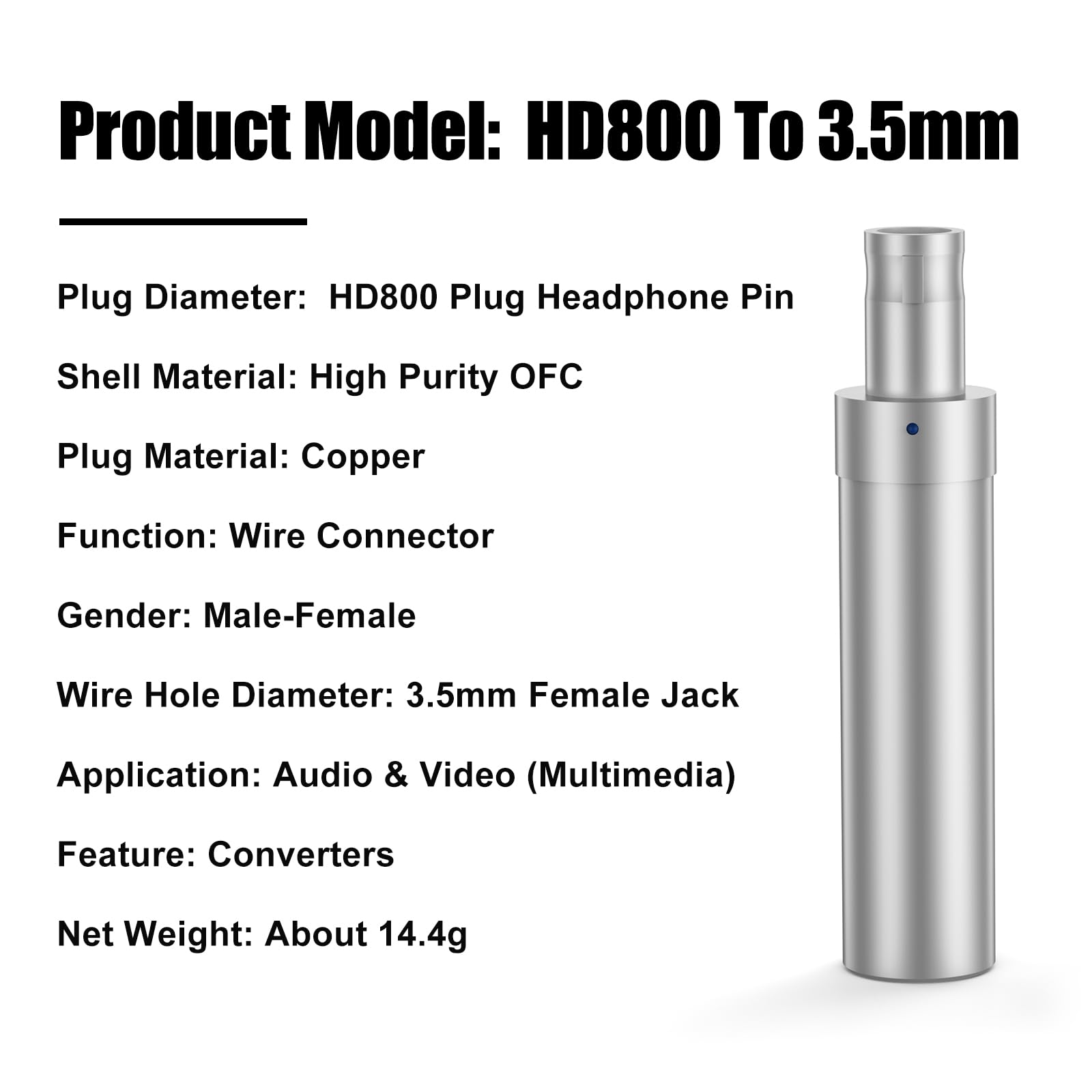 okcsc HD800 maschio a 3,5 mm femmina connettore per cuffie audio senza perdita di lavoro per Sennheiser HD800 HD800S HD820 Dharma D1000 HD600 HD650 HD660S 1 paio