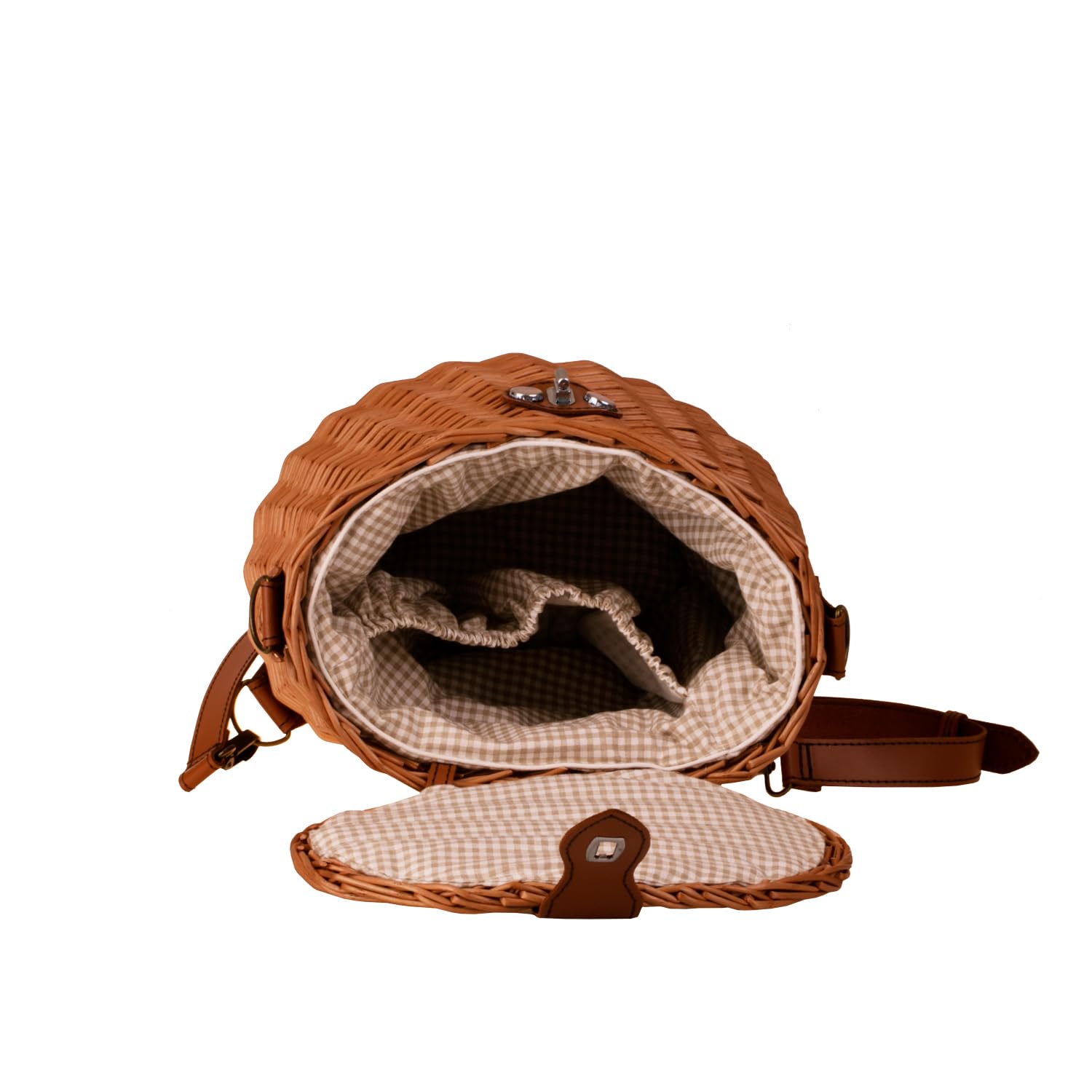 Korbtasche aus Weide geflochten Flechttasche mit dem Tragegurt aus Leder Damentasche aus Korbgeflecht Schultertasche Strandtasche Rucksack