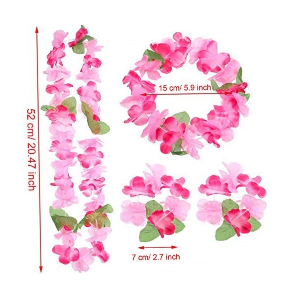 18stücke Hawaiianisches Blumenkranz-set Teiliges Set Mit Stirnband Halskette Und Armbändern Für Luau-feiern Strandpartys Und Sommerveranstaltungen Handgefertigte Farbenfrohe