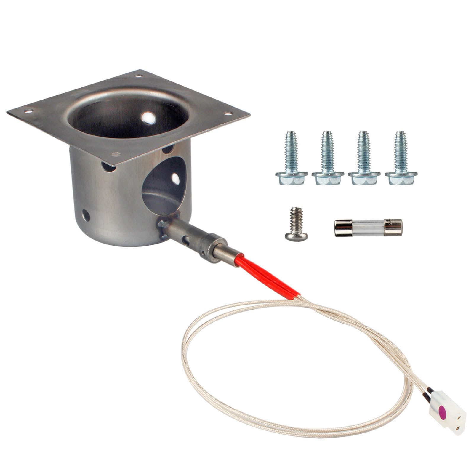 Mekalero Duty Coated Cooking Space and Igniting Rod Set for Pellet Barbecue Equipment Replacement Parts Heavy Duty Coated Cooking Chamber and Ignition Rod Kits