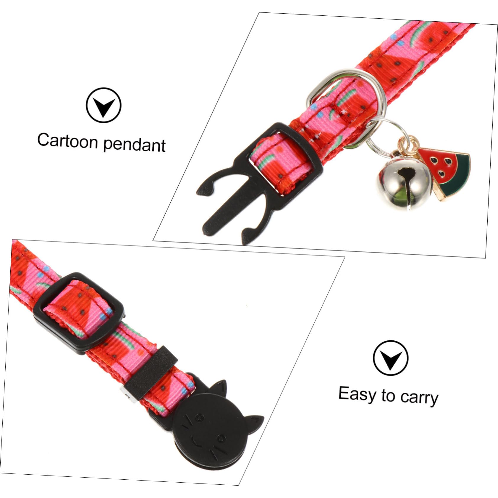 INOOMP 12pièces Collier pour Chat Réglable avec Cloche Et Accessoires Fruits Avocat Ananas Pastèque Cerise Colliers Sécurisés pour Animaux De Compagnie