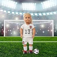 Vista 6 de Ropa de muñeca de 18 pulgadas, uniforme de fútbol para muñecas de 18 pulgadas del equipo de EE. UU., se adapta a muñecas de 18 pulgadas, incluye