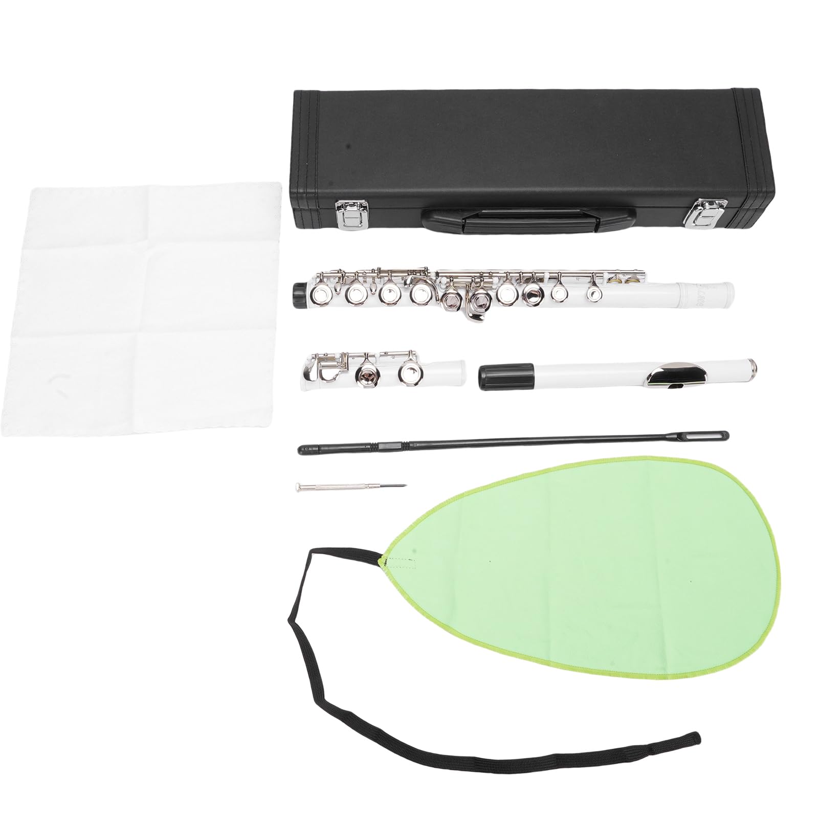 RiToEasysports flauta travesera en Do, diseño ergonómico notas altas precisas almohadillas cuero 16 teclas cobre blanco para estudiantes principiantes músicos niños escuela práctica conciertos