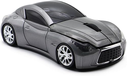 Miniatura 7 de Ai5G Ratón de coche de carreras inalámbrico Ratón en forma de coche deportivo 2.4GHz Luz LED Decoración de superficie brillante Escritorio Portátil