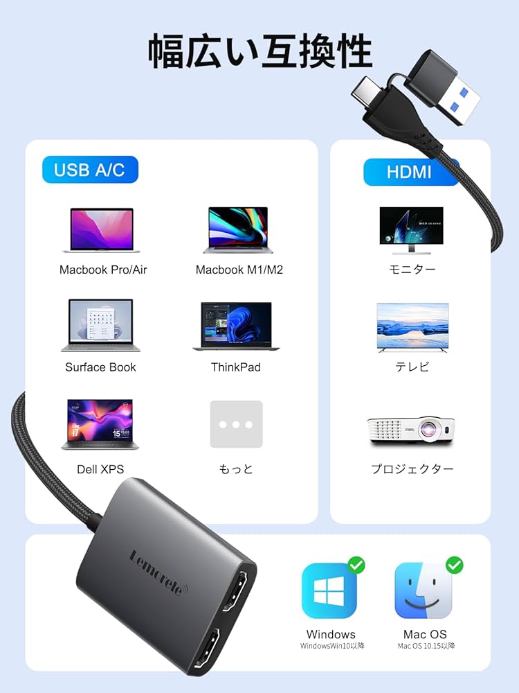 macさま専用ページ Amazon | HDMI 2ポート 拡張 Macbook対応 複数画面出力 USB C