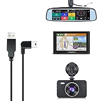 Vista 2 de YQMAJIM Cable de carga para cámara de salpicadero, mini USB de 6.5 pies, espejo de cámara de salpicadero, cable de alimentación GPS, compatible