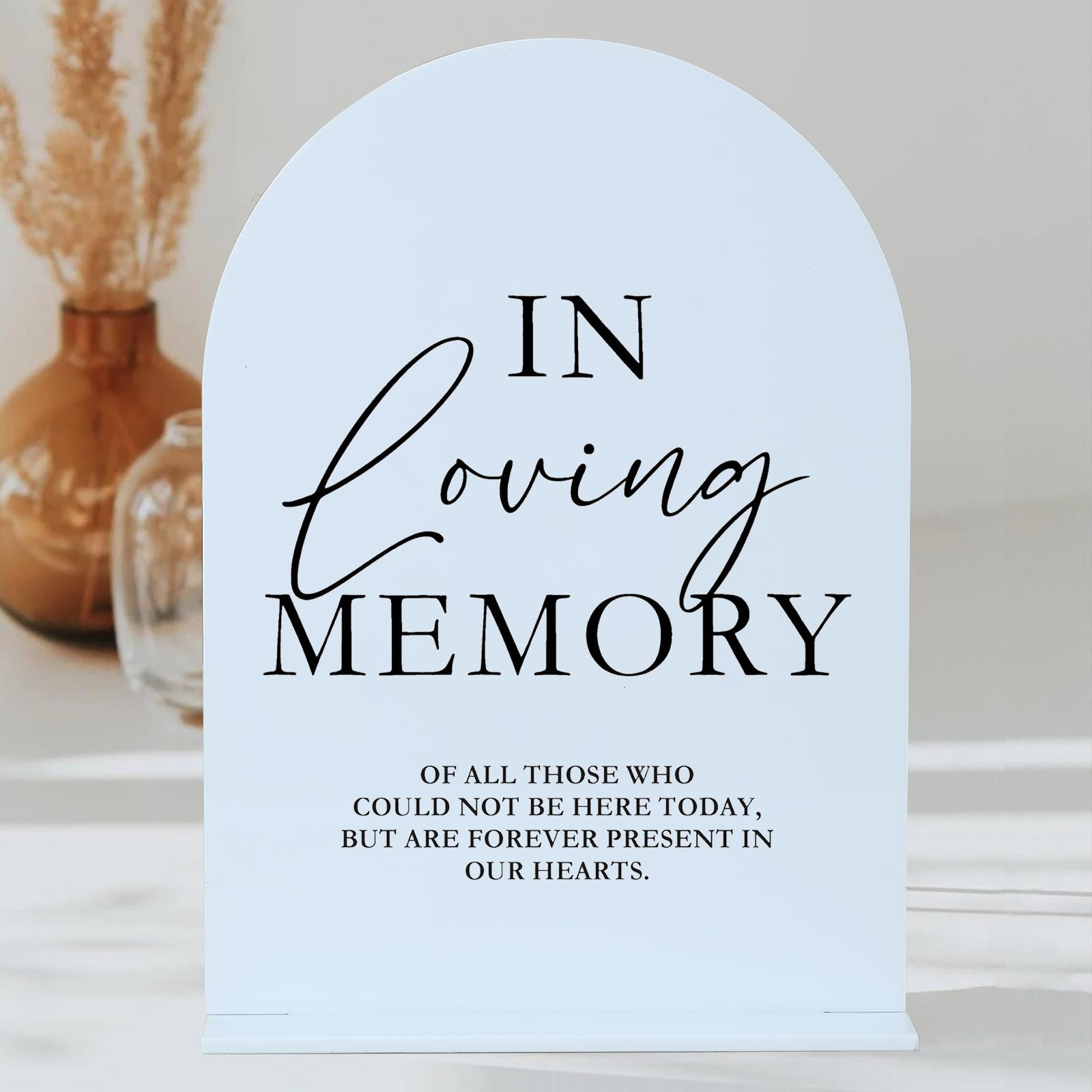 amazon-com-acrylic-in-loving-memory-sign-with-stand-5-x7-white-arch-wedding-memory-sign-and-base-1-8-thick-modern-calligraphy-black-lettering-acrylic-table-signs-for-wedding-party-home for Free Printable In Loving Memory Sign Amazon.com: Acrylic In Loving Memory Sign with Stand- 5