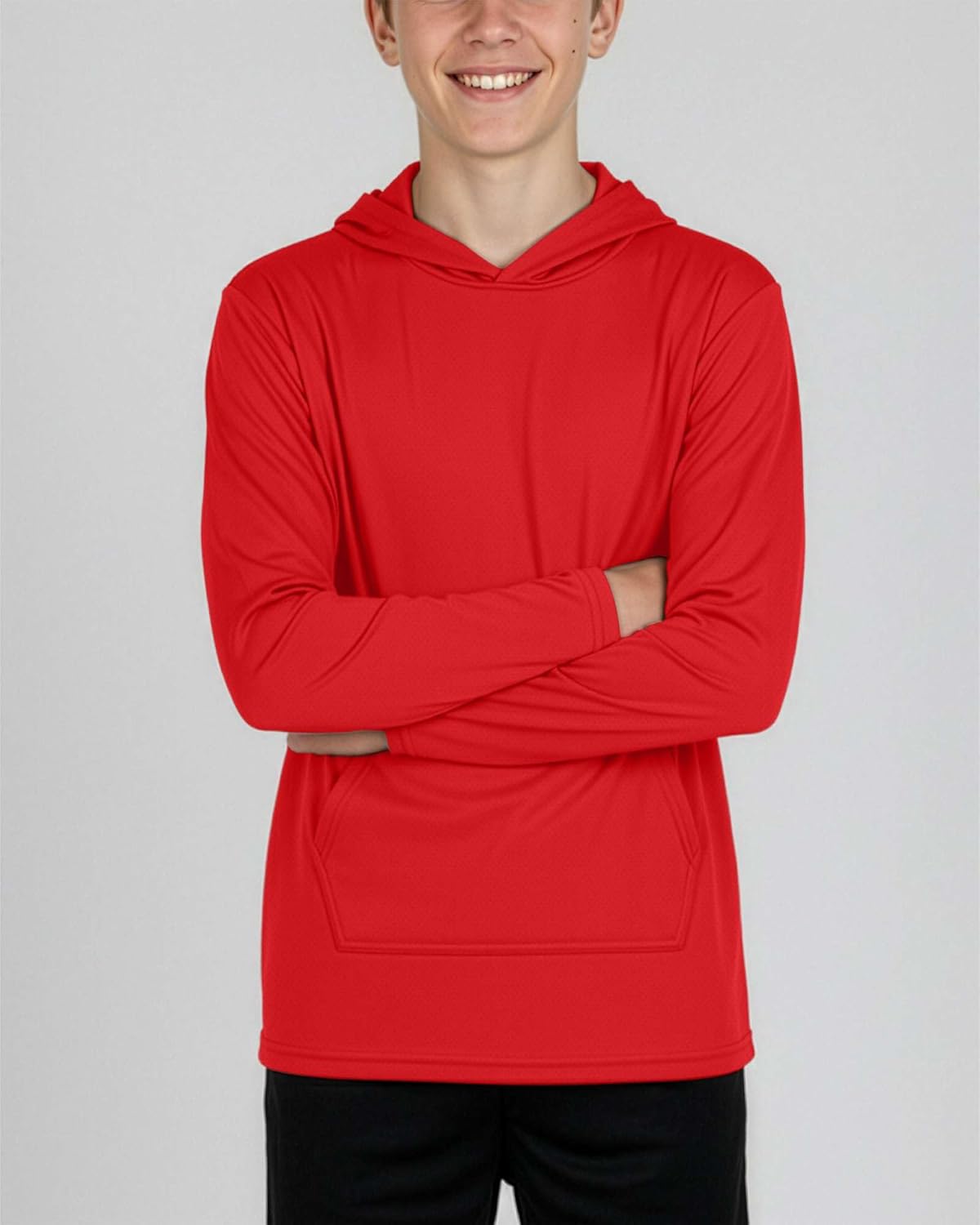 Real Essentials 3 Pack: Boys Hoodies – Youth Mesh Long Sleeve Sweatshirts with Pocket for Kids & Teens - Image 3