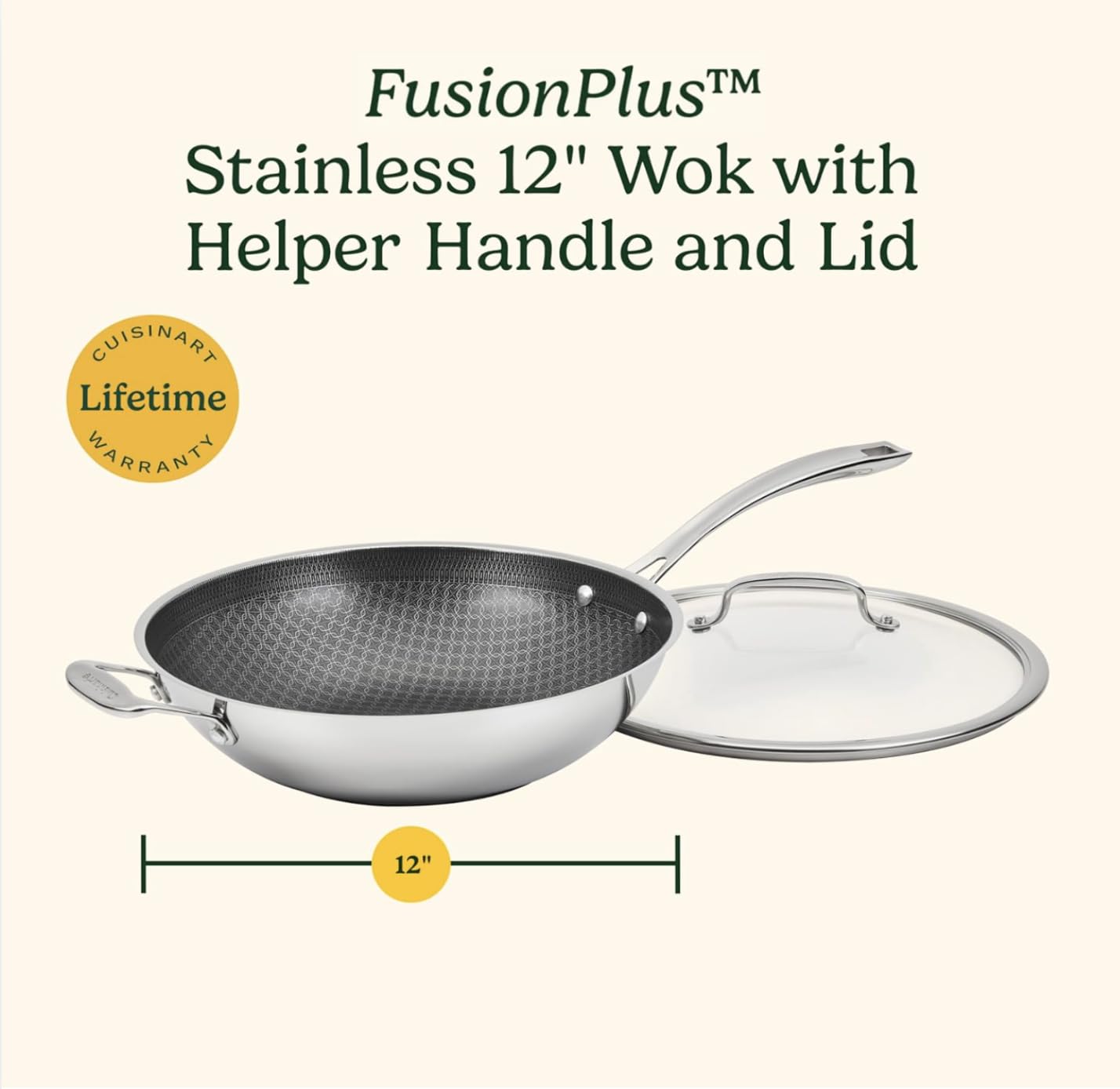 Cuisinart FusionPlus Wok Pan - 12" Hybrid -8