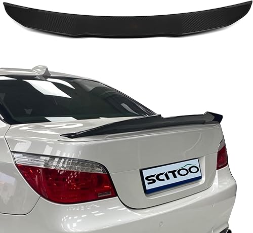 SCITOO Alerón de fibra de carbono para ventana trasera para 2004-2010 para BMW Serie 5/M5 E60 Sedán negro brillante Alerón de maletero trasero
