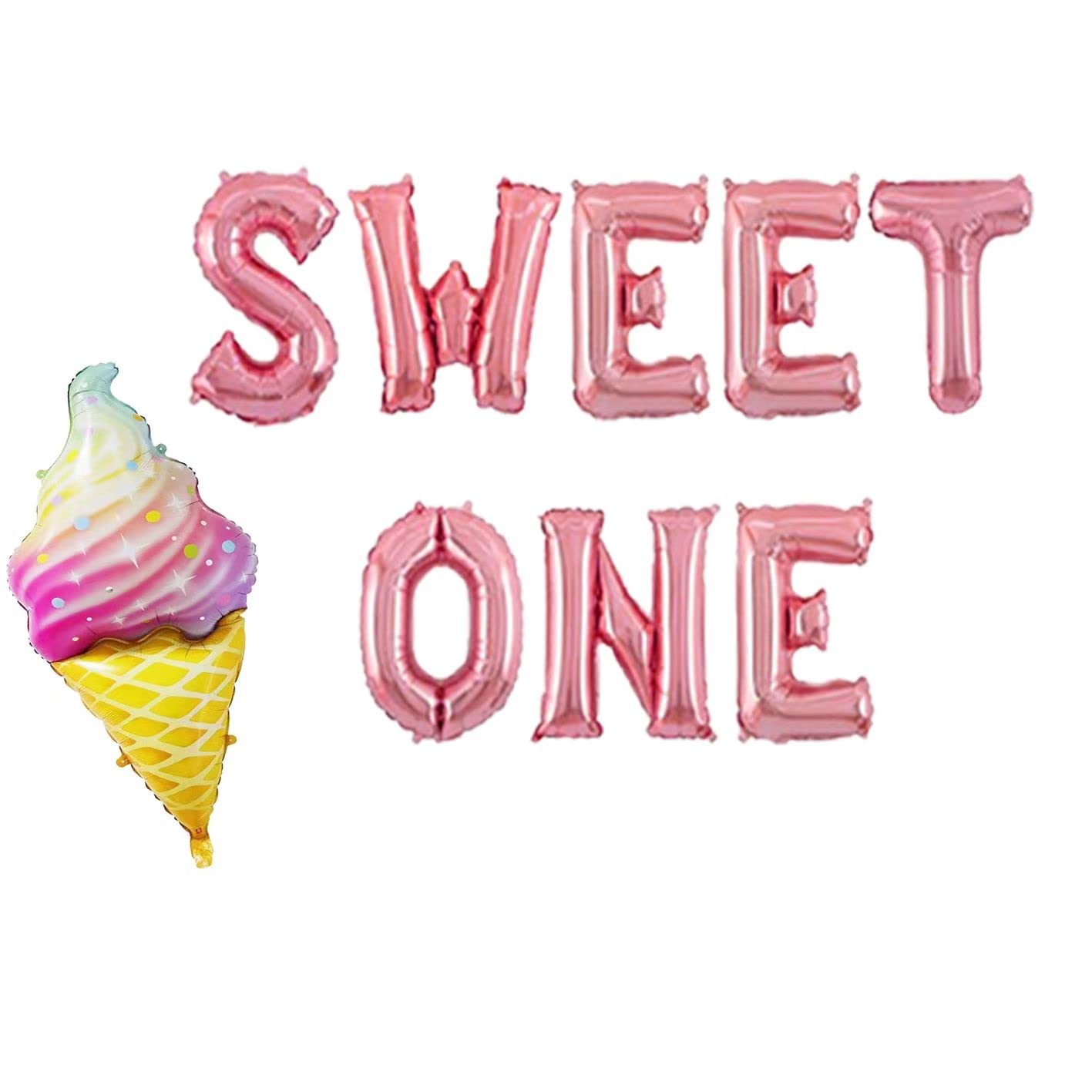 Ice Cream 1st Birthday Party Decorations, Ice Cream Party Decorations For Girls, Sweet One Birthday Party Decorations, Ice Cream Sweet One Balloon, Ice Cream Ice Cream Themed Birthday Party Supplies.