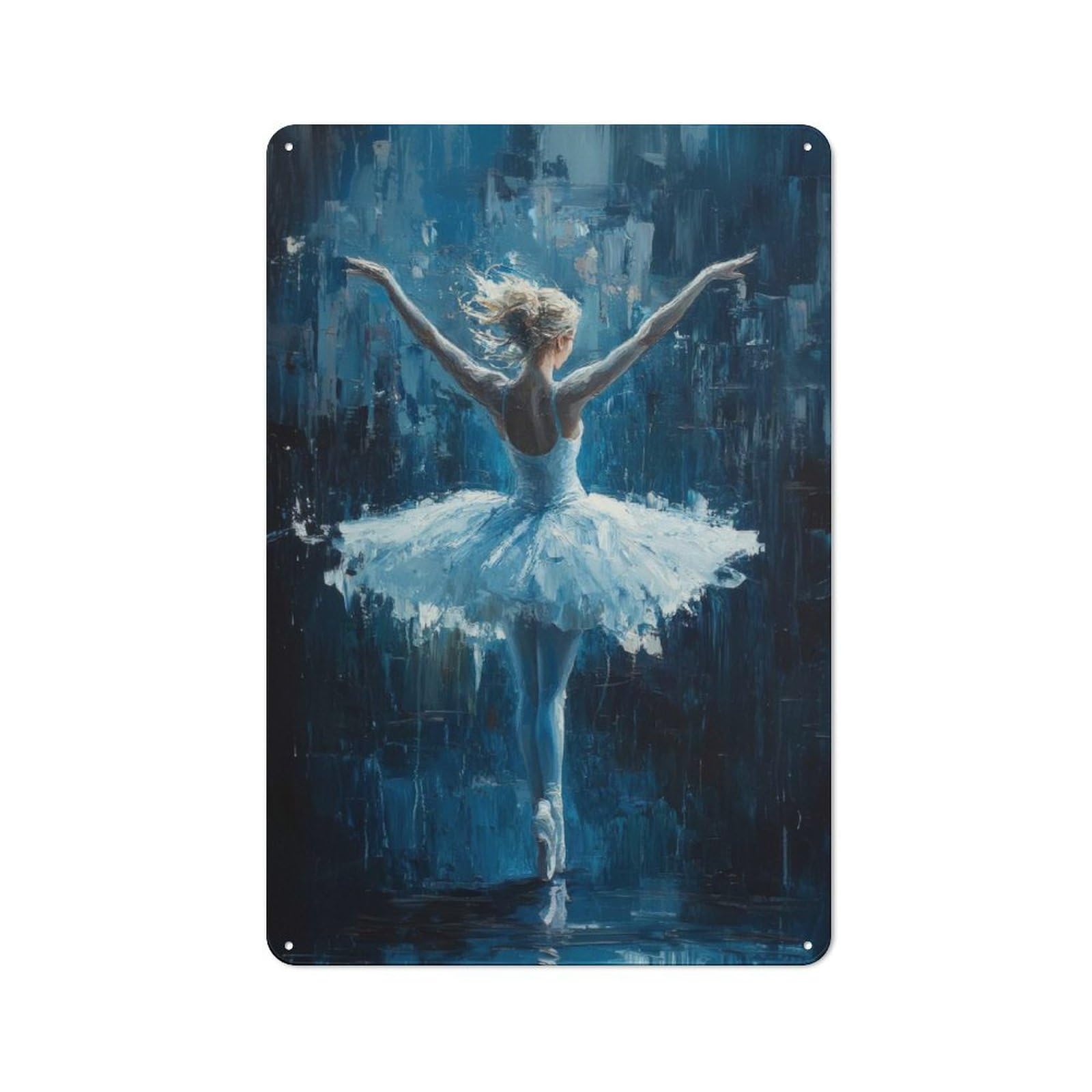 Junmoney Ballet Dancer Wall Art Ballet Dancer In Blue Vintage Tin Wall Plaque 30X20cm For Café Or Restaurant, A Decorative Christmas Gift For Café Owners And Decorators