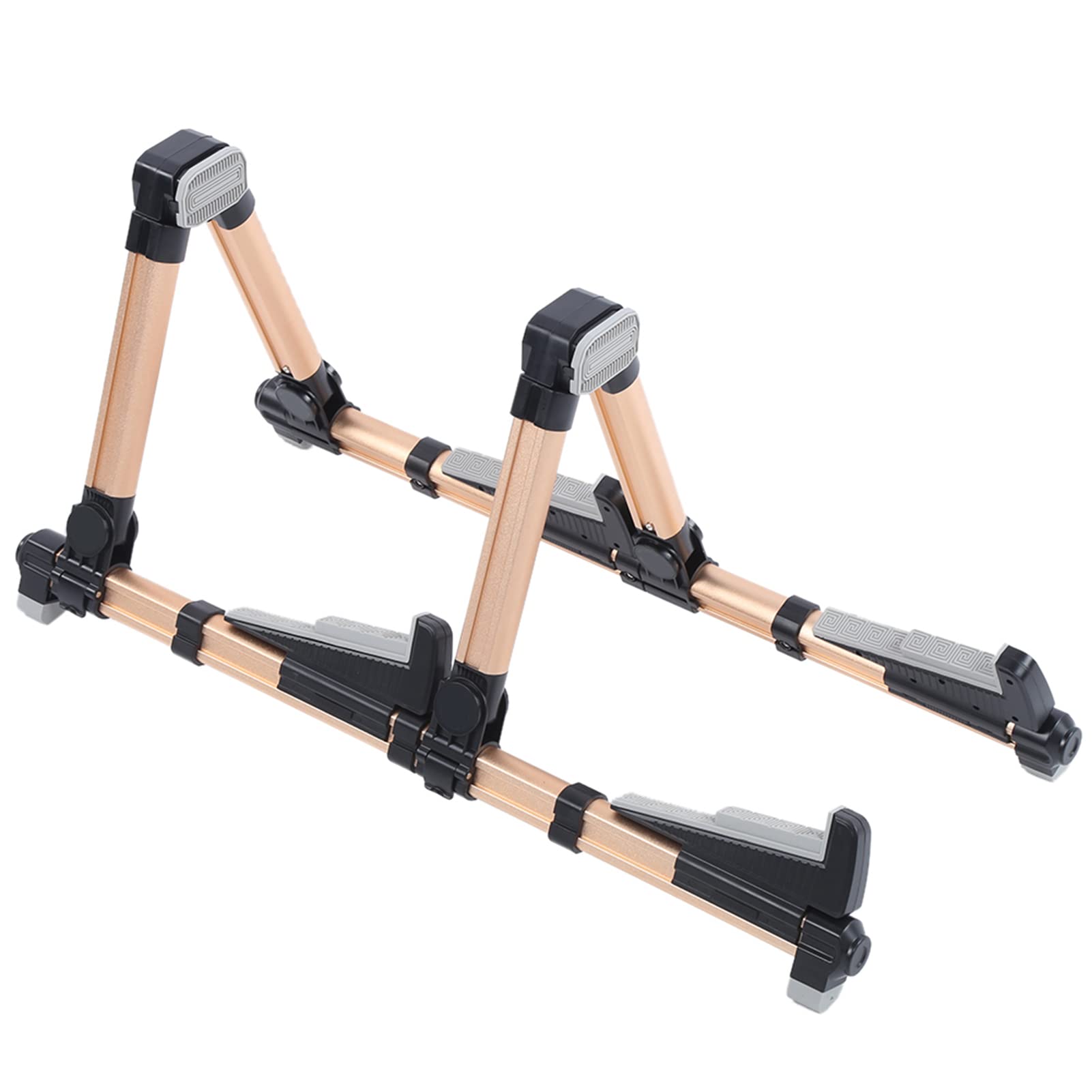 Luqeeg Foldable Guitar Stand, A-Frame Ukulele Stand, Double Vertical Guitar Floor Stand Banjo Display Bracket Holder for Acoustic, Classical, Electric, Bass, Cello, Mandolin, Banjo, Ukulele