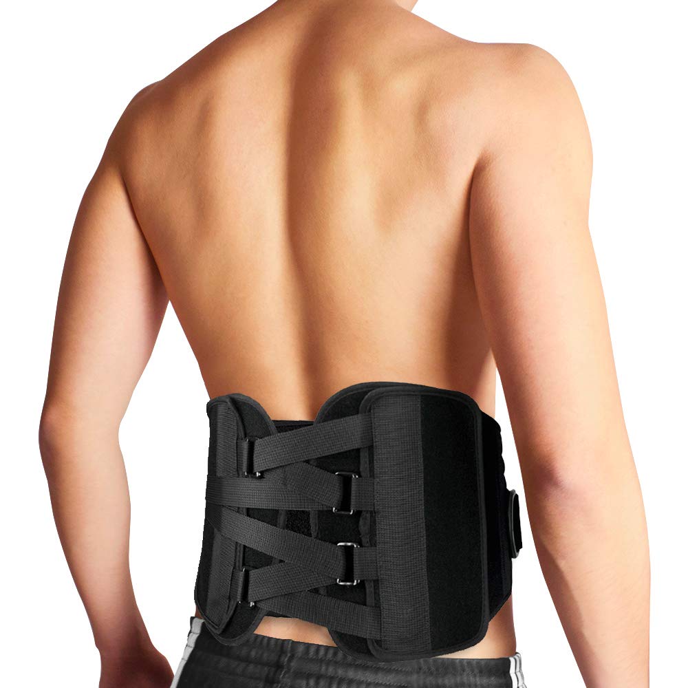 Bracoo Lumbar Brace, Lower Back Support Belt for Chronic Pain Relief, Sciatica & Posture Corrector - Advanced, Ultra-Customizable, Versatile with Quad-Spring Stabilizers, BB30, Small/Medium
