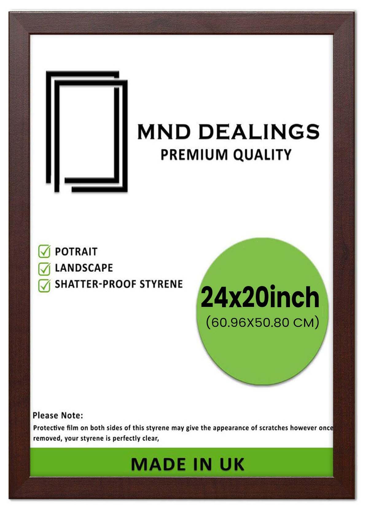 MND Dealings 24x20 inch Picture (60.96X50.80 CM) Frame with Classic Design - Home Décor Frame Gifting – Made of Solid MDF Wood -Hotel, Photo, Gallery Art (Mahogany)