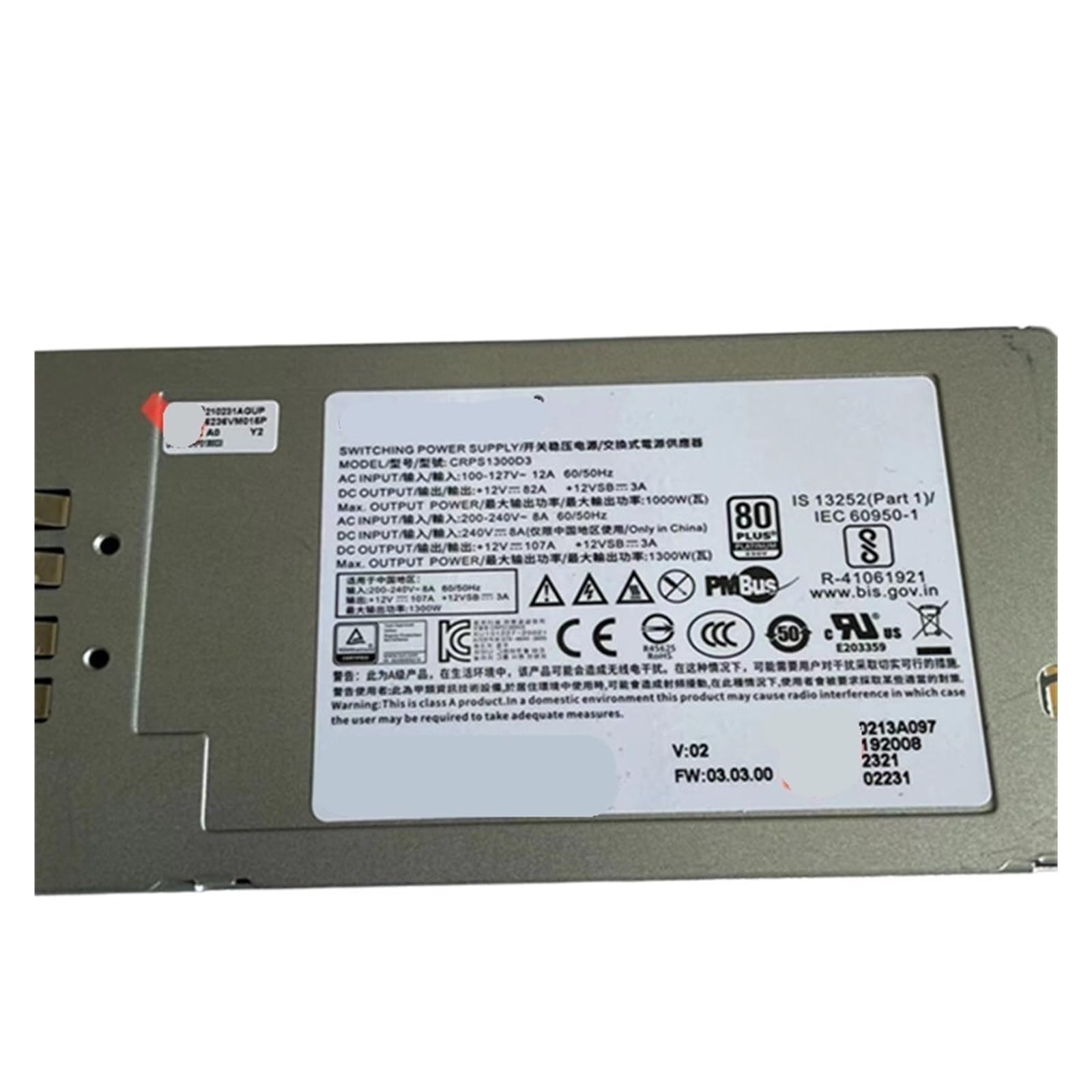 CXFCIHFT Power Supply 1300W CRPS1300D3 UN-GW-CRPS1300D3 0231AGUP 0213A097