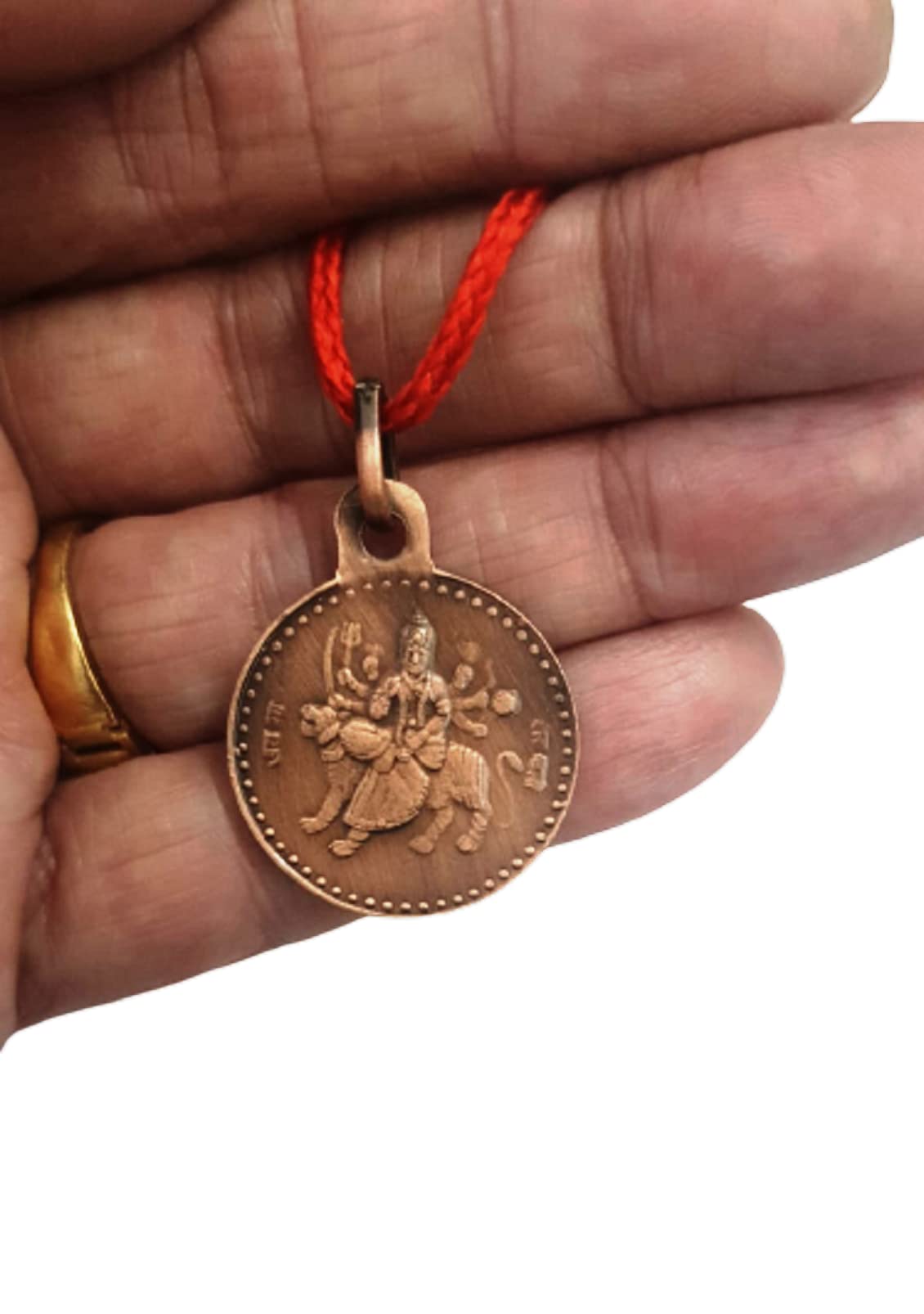 numeroastro Shri Durga Bisa Yantra Locket | Pendant In Pure Copper For Men (Oxidized Finish) (6 Grams Approx) (1 Pc) 1