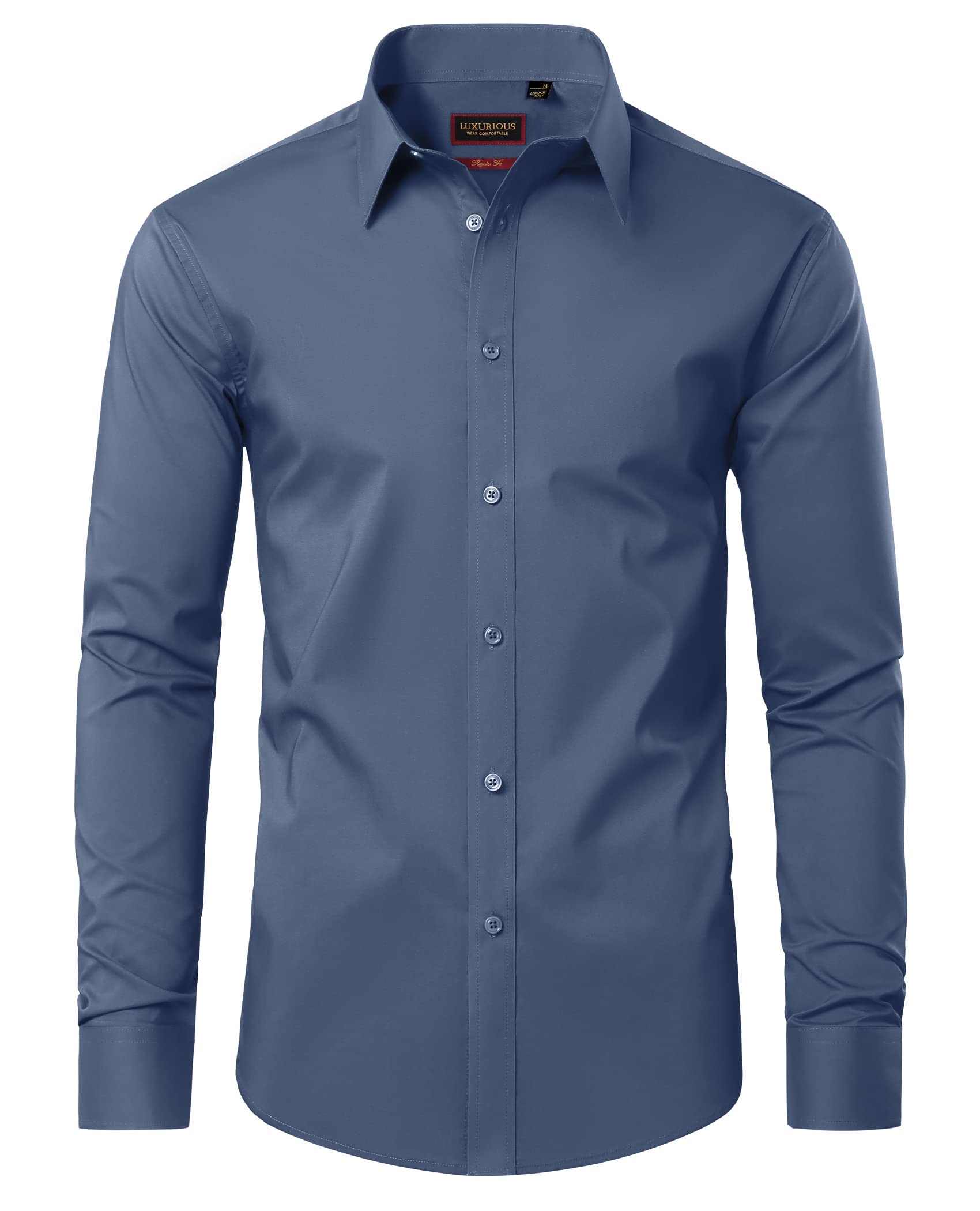 Lion Nardo Cotton Mens Dress Shirts Long Sleeve Wrinkle Free Business Casual Button Down Shirts Formal Shirts Big