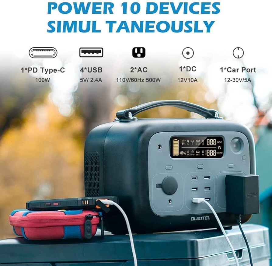 OUKITEL P501 ポータブル電源 505Wh AC500W Amazon.co.jp: ポータブル電源 OUKITEL P501蓄電池140400mAh