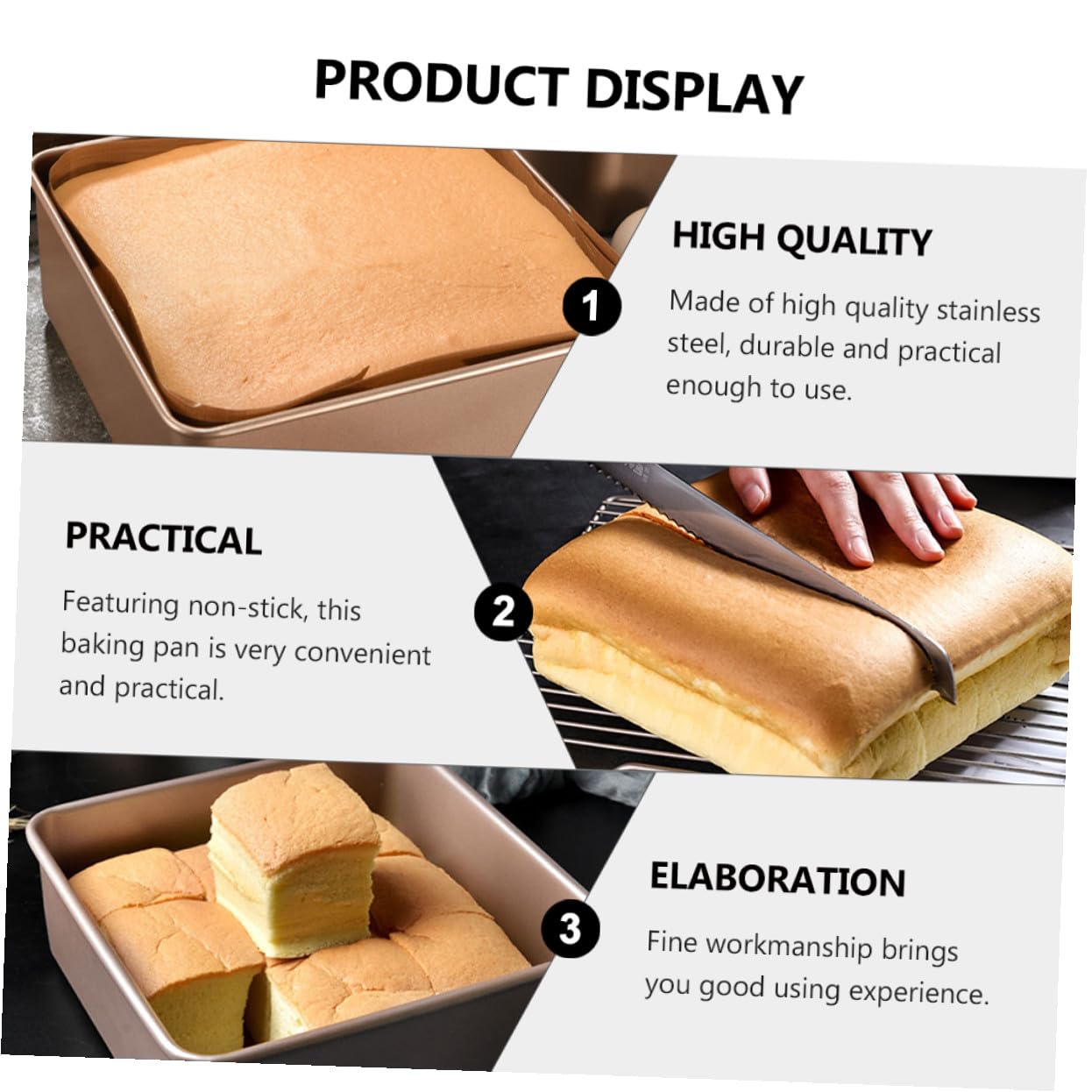 Uonlytech Moule à Gâteau Carré 23,5x23,5x8 Cm Acier Inoxydable Antiadhésif Plaque De Cuisson à Pâtisserie Cuisson Domestique Et Professionnelle