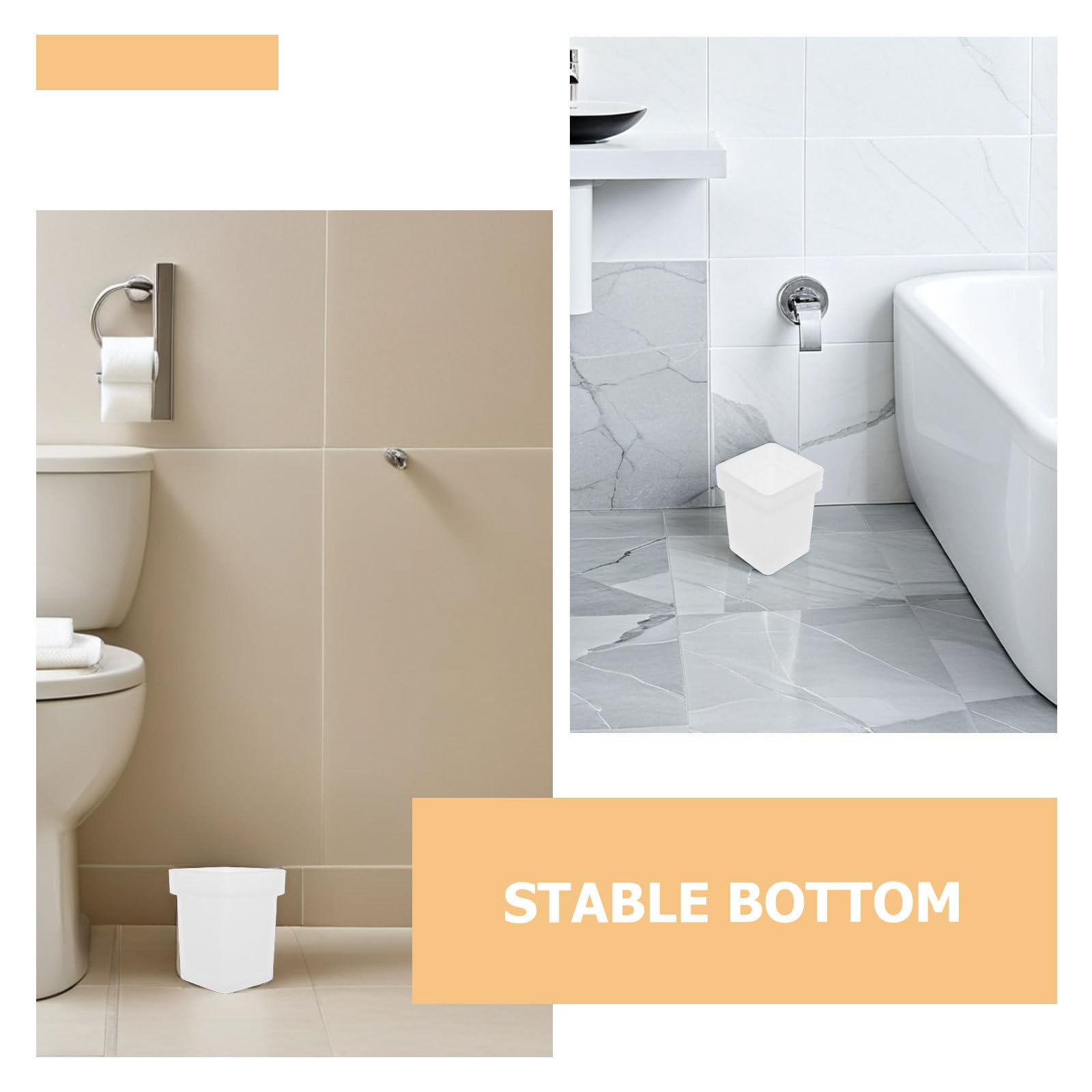 Veemoon Portacepillos para Fregar Baño Cuadrados 2 Unidades Vaso Vidrio Esmerilado Soporte Estable Higiene Personal Hogar y Hotel