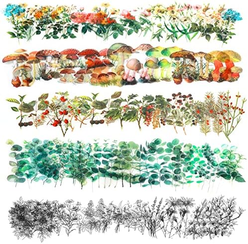 Canollo Pflanzen Aufkleber 50 Stück - Grüne Natur Sticker Für Scrapbooking & Dekoration