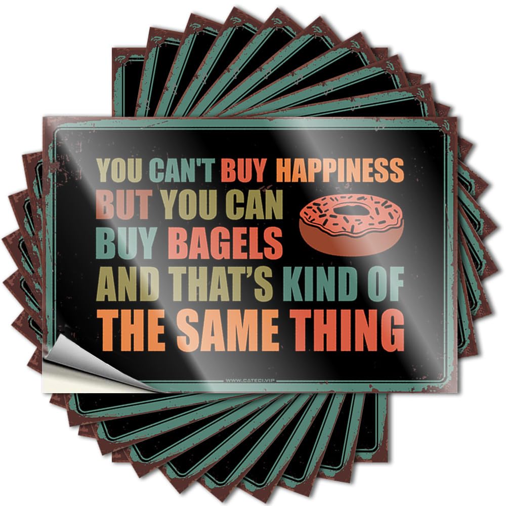 Holiday, Bumper Inside Helmet You Can't Buy Happiness But You Can Buy Bagels | Bookish Waterproof Vinyl Stickers(8X12CM)