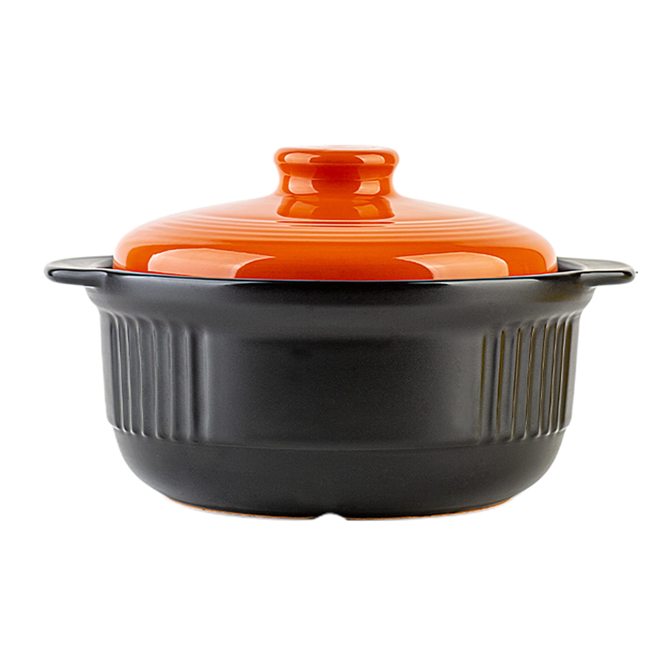 BKHsgDXJ Clay pots for cooking, Stew Pan Casserole Clay Pot Earthen Healthy,Dish Heat-Resistant Black(Oranje)
