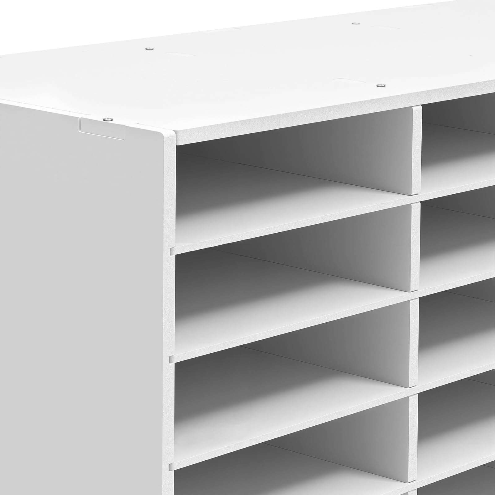 24 Fächern Dokumentenablage, Literatur-Organizer Aktensortierer Briefablage, Dokumentenlager mit Einstellbaren Regalen, PVC Aufbewahrung, für Büro, Schulen Weiß