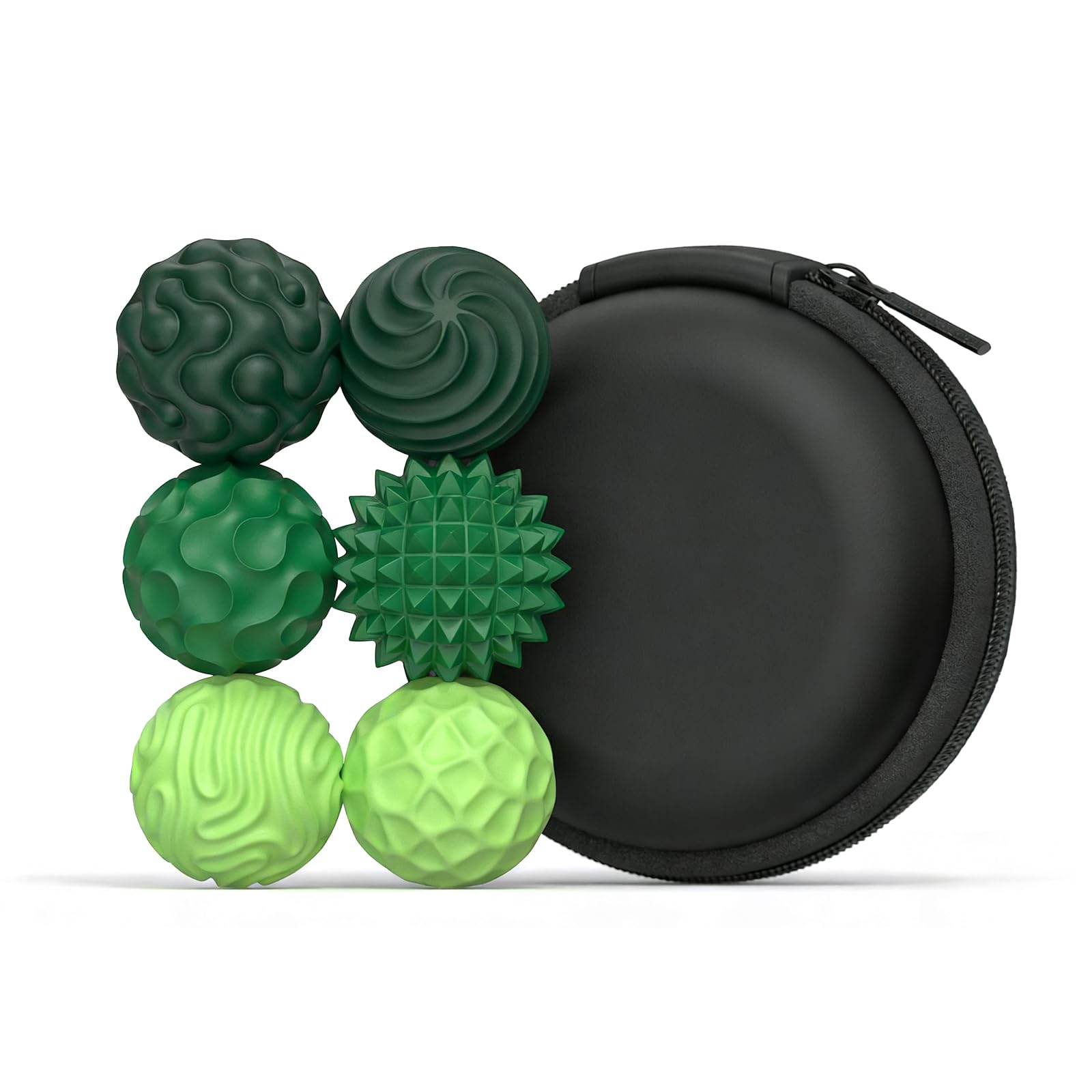 6PCS Balls Fidget Toys Texture Tactile Sensory Balls Balls with Silicone Shell Stress Anxiety Relief Sensory Toys for Fingers Hands for Adults and Teens with Autism (green)