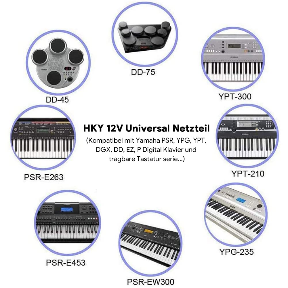 MyVolts 12V EU-Netzteil Kompatibel Mit Startone MK-200, MK-300 Keyboard - Mit Verlängerungskabel Und Inline-Schalter