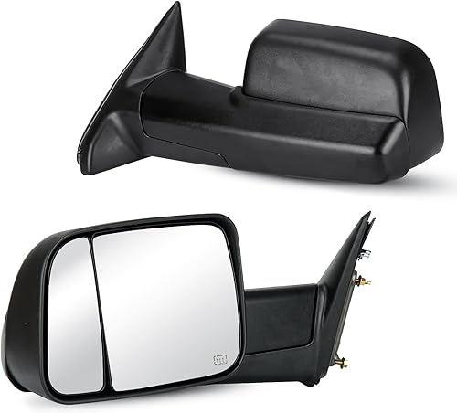 Espejos laterales retrovisores compatibles con Dodge Ram 1500 2009 2010, 2011 2012 2013 2014 2015 2016 2017 Ram 1500 2500 3500 con calefacción