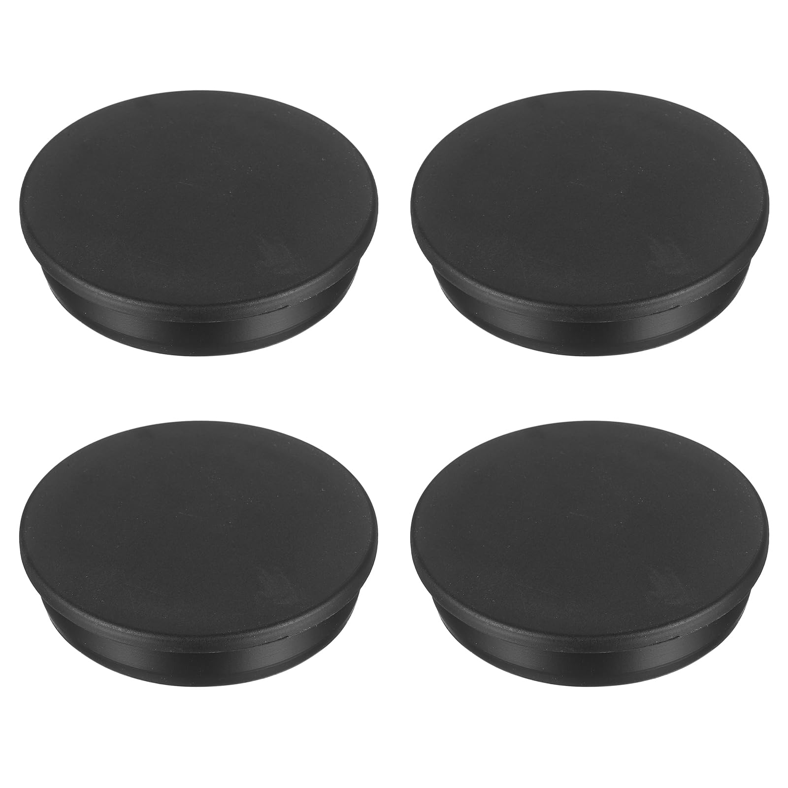 sourcing map 4pcs T-Shaped Silicone Plugs 66.3mm 2-5/8 Inch Dia Snap in Plug Hole Seal Cover Round Rubber Stopper for 65-66.3mm Holes Kitchen Rubber Bulkheads Waterproof Sealing, Black