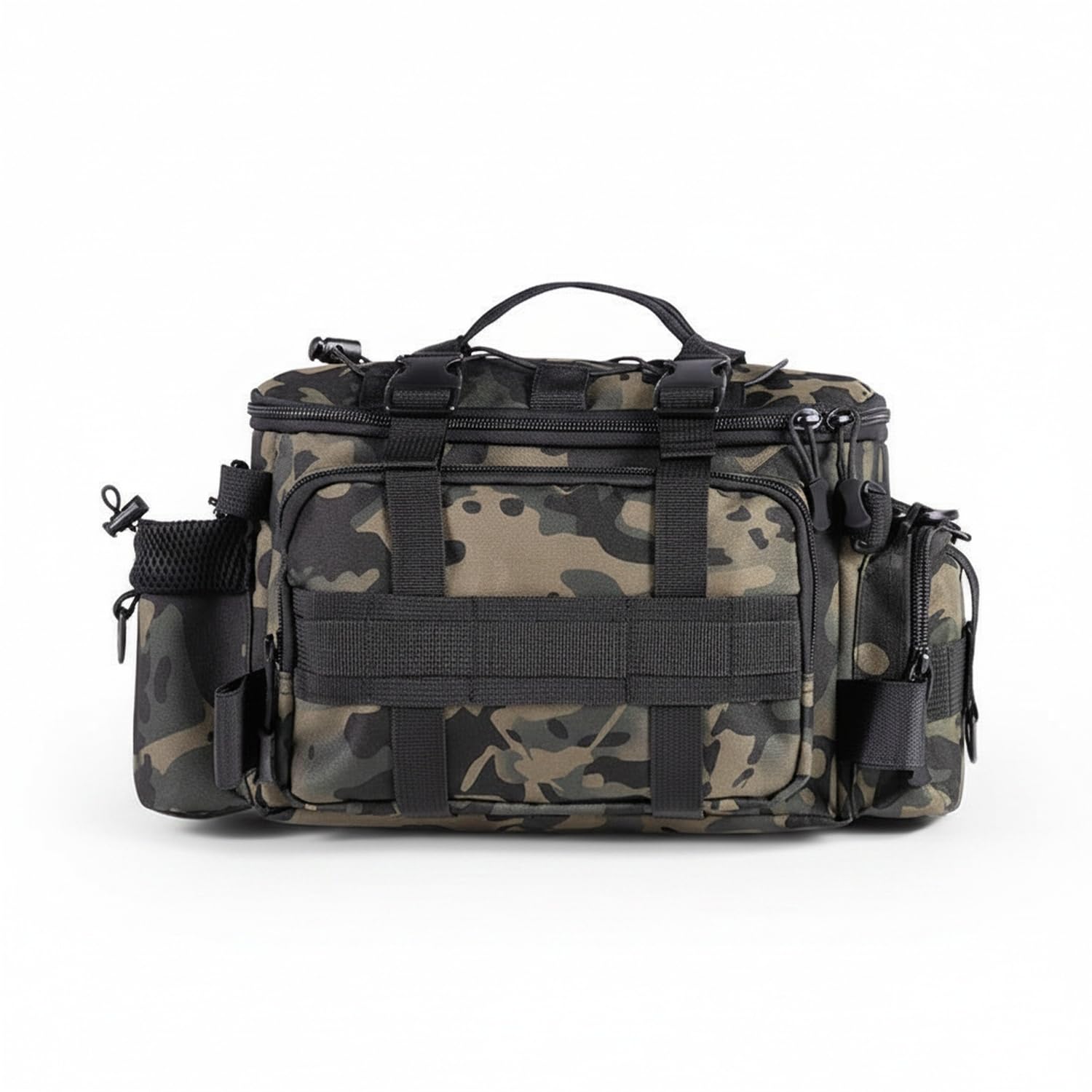 Fishing Waist Pack with Multiple Compartments, Water-Resistant Oxford Cloth Tackle Bag for Lures and Tools, Adjustable Hip Belt for Wading and Bank Fishing