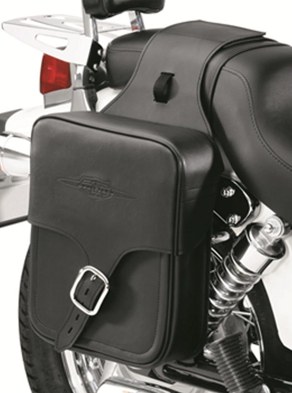 Suzuki Boulevard S40 Throw-Over Classic Saddlebags Black Synthetic Leather