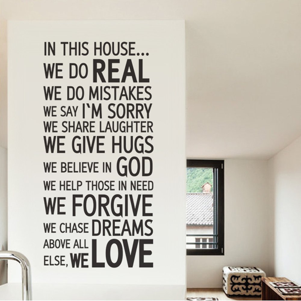 "In This House We Do" Vinyl Wall Decal – Family Quote Home Decor Lettering Art