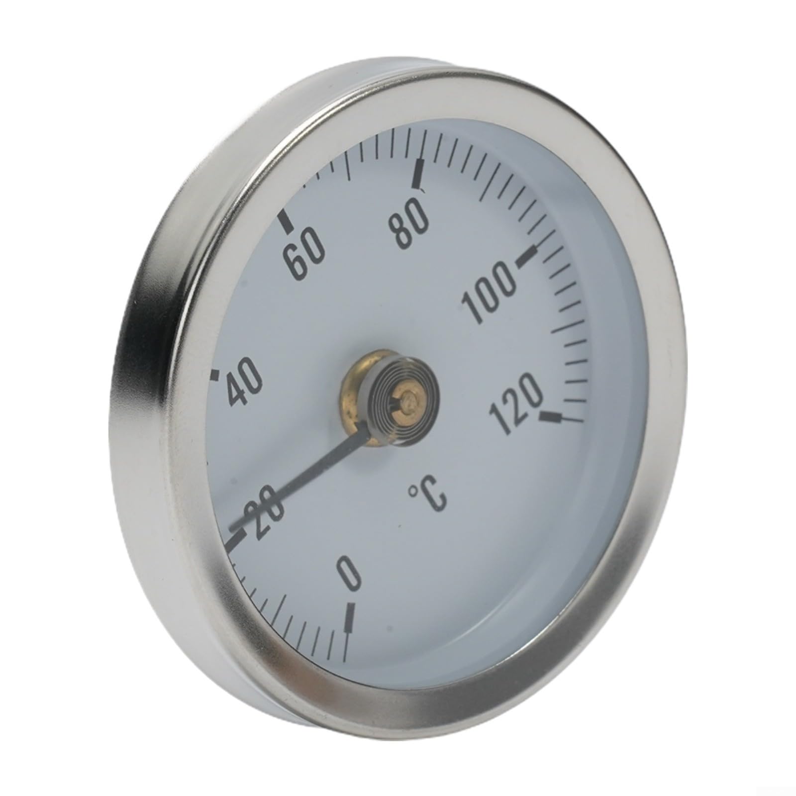 Termometro a tubo da 0 a 120 ℃ in acciaio inox con morsetto, diametro quadrante 63 mm, termometro per misurare la temperatura del tubo (2 pezzi)
