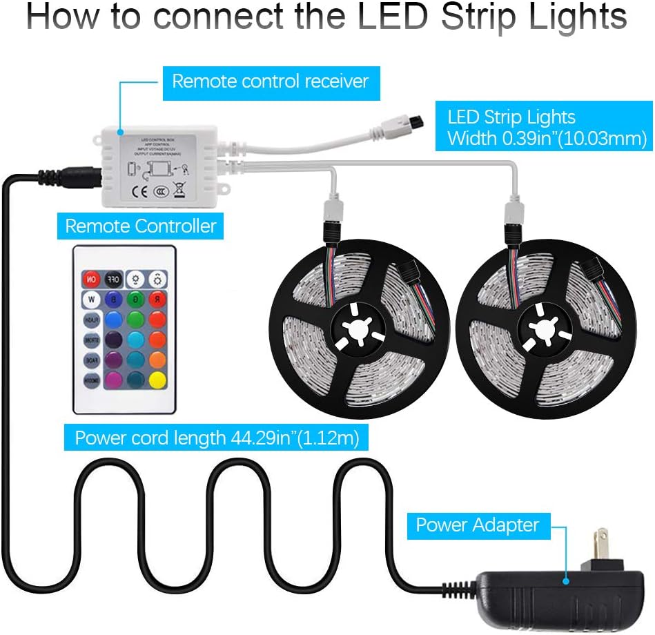 weird tails LED Strip Lights 32.8ft - (New Version) Music Sync Color Changing Lights with +50% Brightness 5050 RGB LEDs and Strong Adhesive Tape, APP Control, Dimmable, for Party, Home Decoration