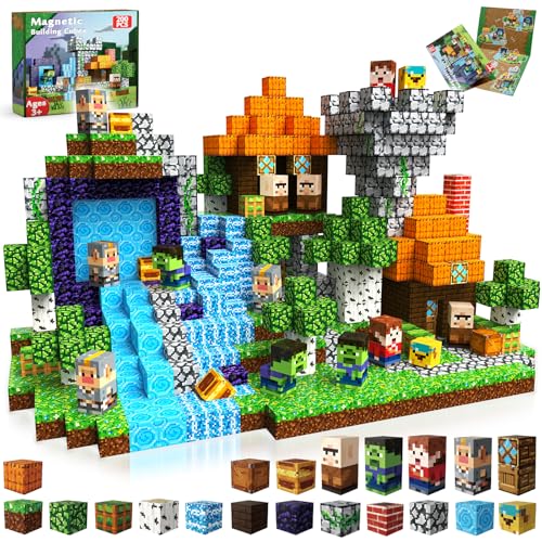 Magneverse Construction Magnetique Enfant 200 Pièces - Coffret Aventure en Forêt - Jouets de Construction Éducatif 3 4 5 6 7 8 9 Ans - Magnetic Blocks...