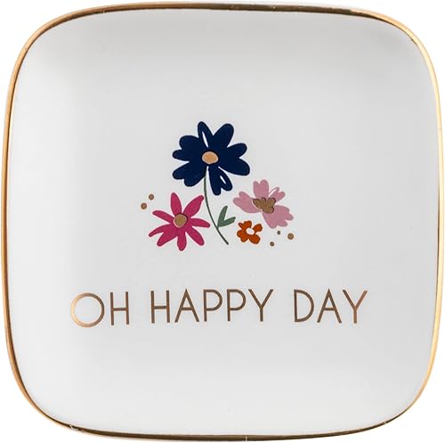 Flora - Bandeja cuadrada para baratijas, pequeña, OH Happy Day