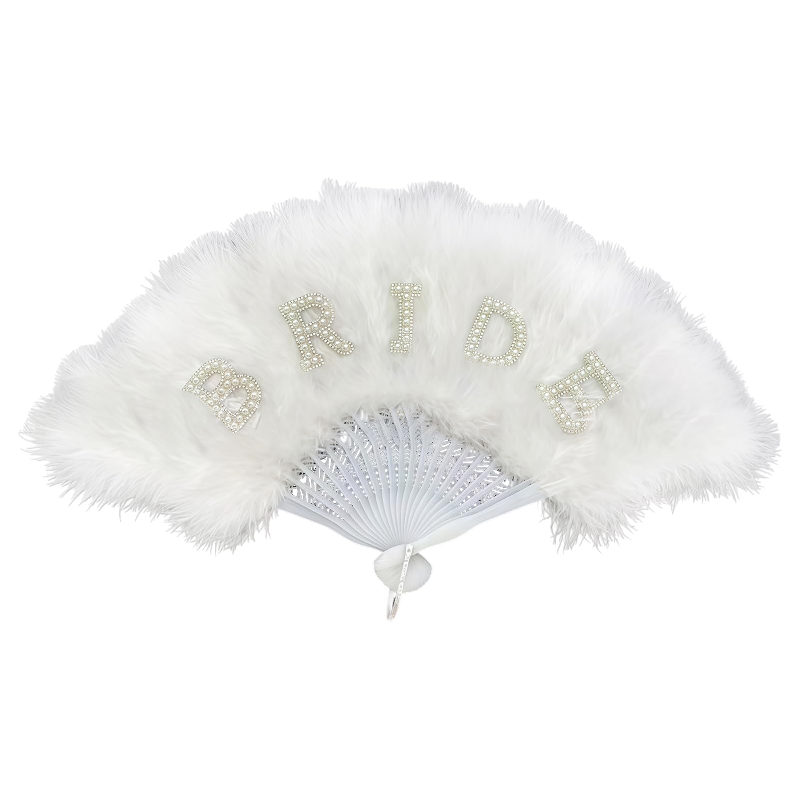 ZWWAAZHF 3. Lightweight Elegant Bridal Feathe Fan for Outdoor Wedding Photography, Foldable Decoration & Ceremony Accessory Wedding Ceremony Fan