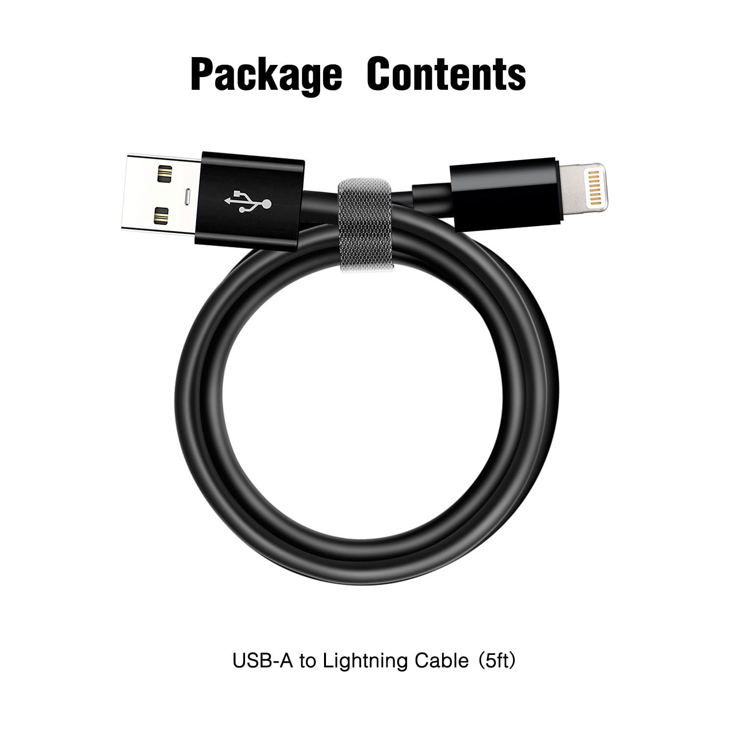 Carplay Câble de chargement de voiture pour iPhone 14, USB A vers Lightning iPhone 14 Pro Max, 13, Plus, SE 2nd/12/11/Xs/XR, iPad 4/5/6/7/8, Mini 2/3/4/5, câble de charge Air 2/3, câble de chargement