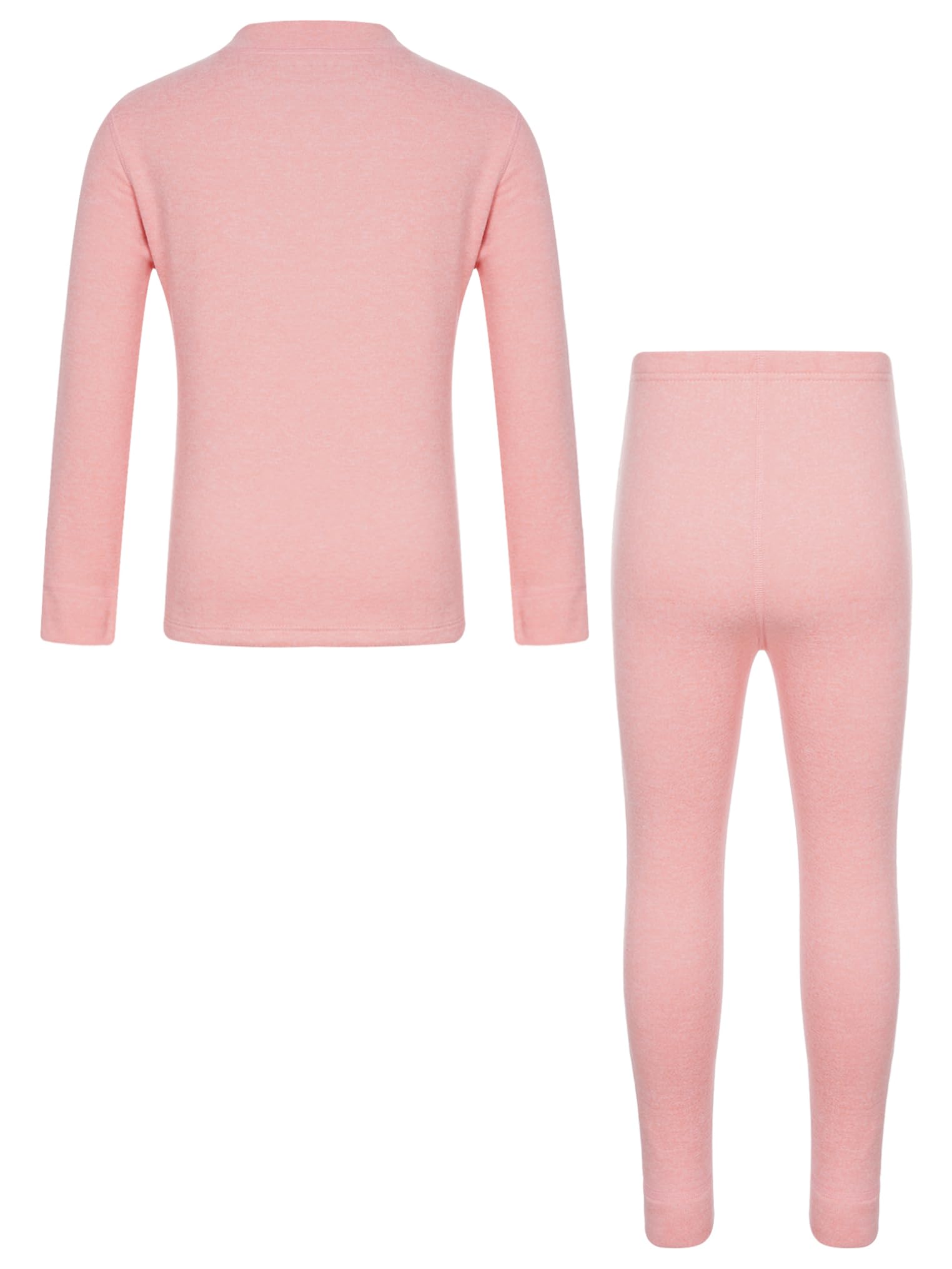 YEAHDOR Kids Boys Girls Thermal Underwear Set Base Layer Long Johns Set Mock Neck Thermal Tops and Bottoms Pink 2-3 Years