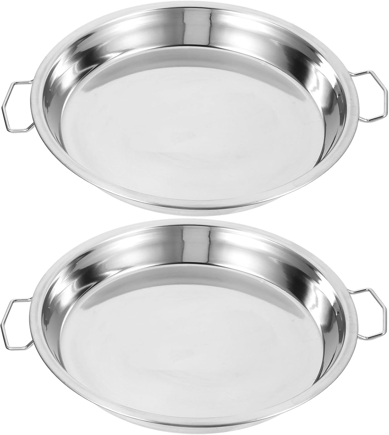 Luxshiny Double Ear Steaming Plate 11.02X9.44X0.98 Inch Stainless Steel Steam Tray with Handles for Noodles Rice Cakes Party Serving Reusable Kitchen Cookware