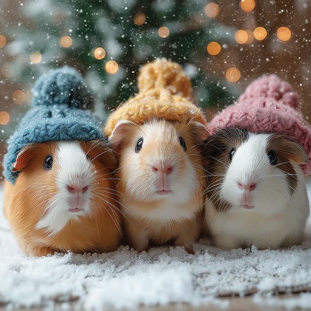 Noel Tatt Funny Charity Christmas Cards Pack of 10 Guinea Pigs Design