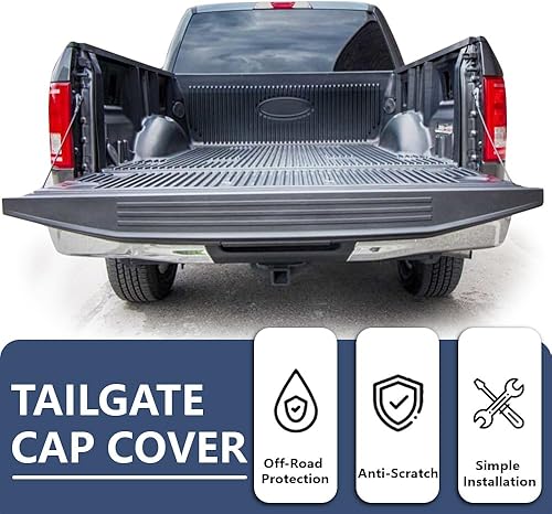 Vista 4 de PIT66 Tapa de moldura para portón trasero, compatible con Ford F-150 2015-2020 Protector de moldeo (no compatible con Flex Step), parte superior