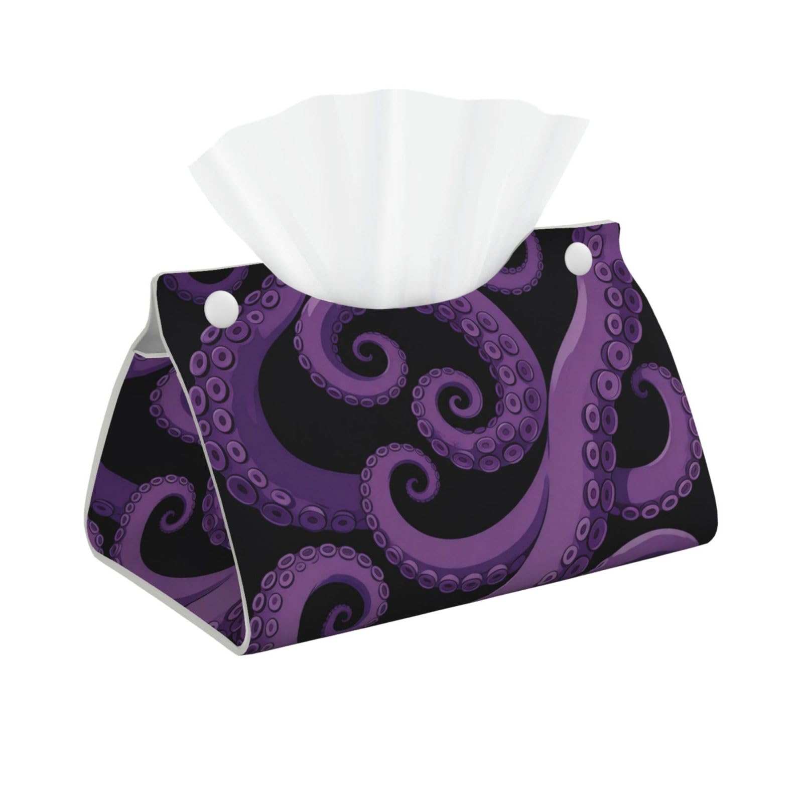 Octopus Tentacle Long Leather Tissue Box Cover-Waterproof PU Leather Tissue Holder for Bathroom, Decorative Rectangular Tissue Case
