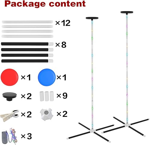 Miniatura 7 de Juegos al aire libre para adultos y familias y niños, juegos de limbo 2 en 1 con luz LED, perfectos para camping, playa, césped