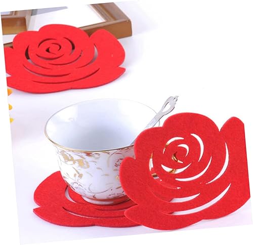 Miniatura 6 de MAGICLULU Posavasos antideslizantes con forma de flor y rosas, 6 uds