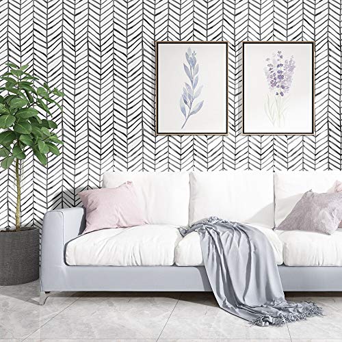 Papier peint rayures modernes blanc auto-adhésif 6mx45cm - 5